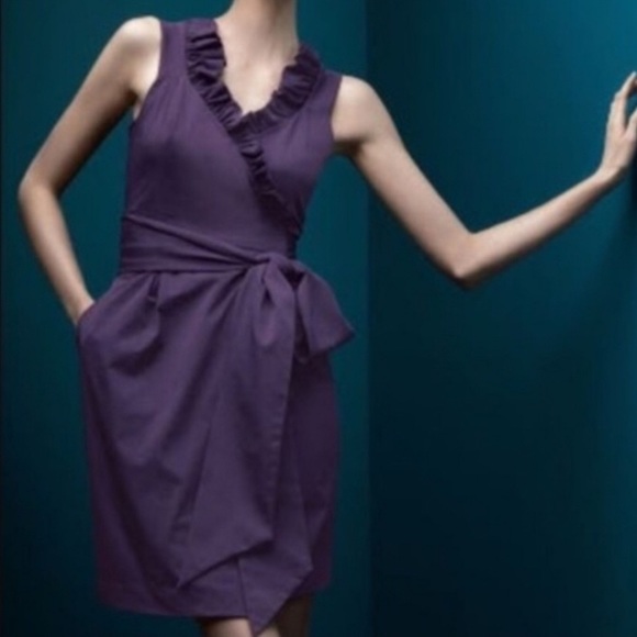 Diane Von Furstenberg Dresses & Skirts - DVF Purple Hampton Ruffle Wrap Midi Dress